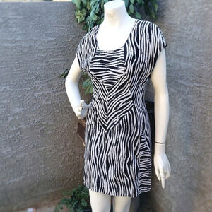 Helmut Lang Zebra Print Silk Mini Dress